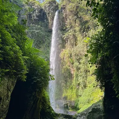 Waterfall in the rainforest near Materuni